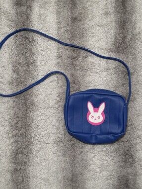 Overwatch D.Va Blue And Pink Logo Print Crossbody Mini Bag Purse Blizzard